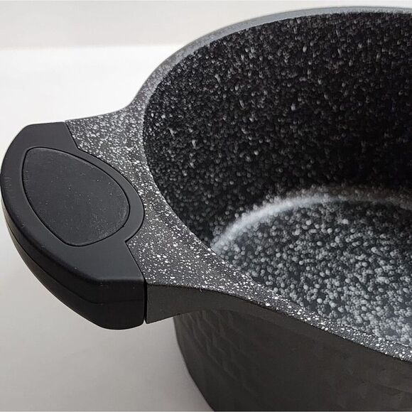 D&W Cookware 9.5in Non Stick Stockpot Casserole Pot With Glass Lid 4.5QT Black - Picture 11 of 16